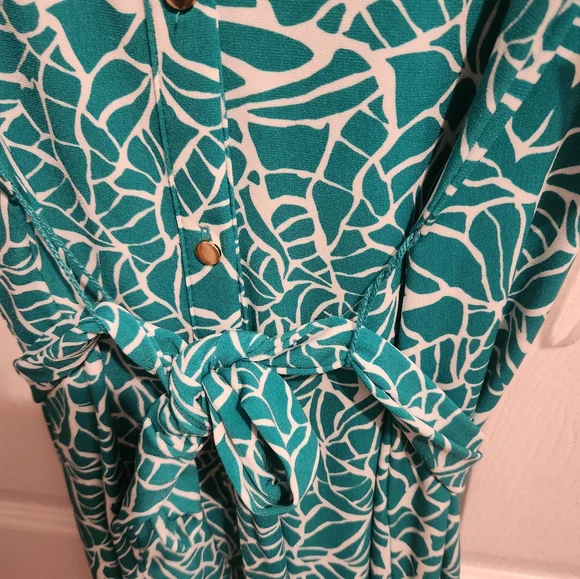 INC INTERNATIONAL Teal Shirtdress Medium - Picture 4 of 7